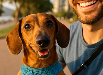 Selfie com tutor (Dachshund)