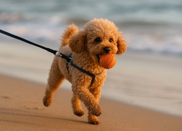 Brincadeira com bolinha (Poodle)